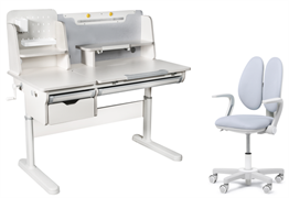 Комплект парта Ammi Grey + кресло Mente  Grey с подлокотниками и подставкой - копия 250634