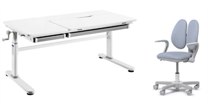 Комплект парта Iris Grey + кресло Mente grey с подлокотниками 223197