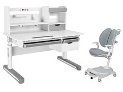 Комплект стол-трансформер Fundesk Sentire + эргономичное кресло Cubby Arnica Grey  c подлокотниками +  чехол для кресла в подарок