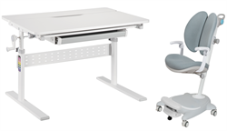 Комплект парта Colore Grey (new) + кресло Arnica Grey Cubby с подлокотниками и подставкой для ног 250610 - фото 11403