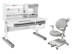 Комплект парта Sentire Grey + кресло Agosto Grey с подлокотниками и подставкой для ног 250900 - фото 13824