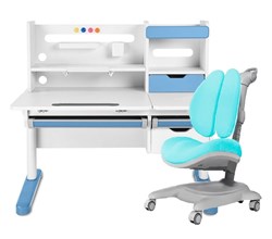 Комплект стол-трансформер Fundesk Sentire Blue + эргономичное кресло Cubby Arnica Grey с голубым чехлом подставкой для ног и подлокотниками в подарок 222399+22735 - фото 7190