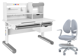 Комплект парта Sentire Grey + кресло Primo Grey с подлокотниками и подставкой 250652