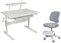 Комплект парта Colore Grey (new) + полка SS16 Grey + кресло Marte Grey 250886