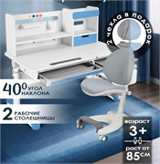 Комплект парта Sentire blue+ кресло Cielo Grey с голубым чехлом (серый чехол в подарок) 251079