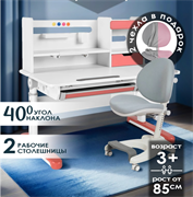 Комплект парта Sentire pink+ кресло Cielo Grey с розовым чехлом (серый чехол в подарок) - копия 2382